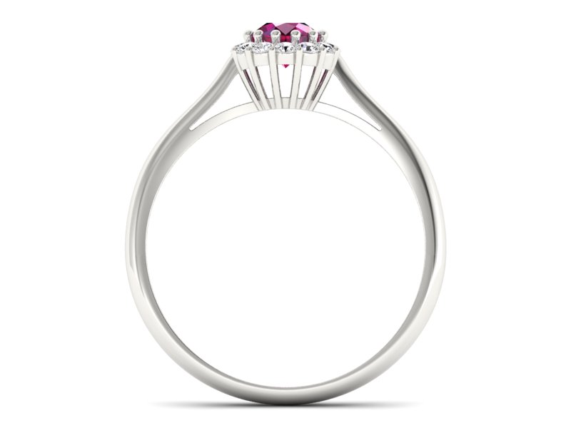 Pierścionek z rubinem i brylantami białe złoto - p16291br — zdjęcie 2