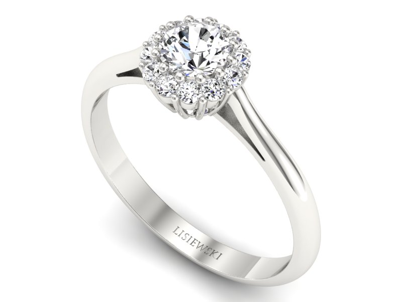 Pierścionek z szafirem i brylantami białe złoto - p16291bszb — zdjęcie 3