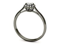 Pierścionek zaręczynowy czarne złoto z diamentami - p16291cz- 2