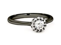 Pierścionek zaręczynowy czarne złoto z diamentami - p16291cz- 3