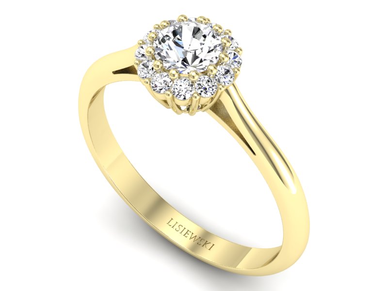 Złoty pierścionek z brylantami żółte złoto - p16291z — zdjęcie 3