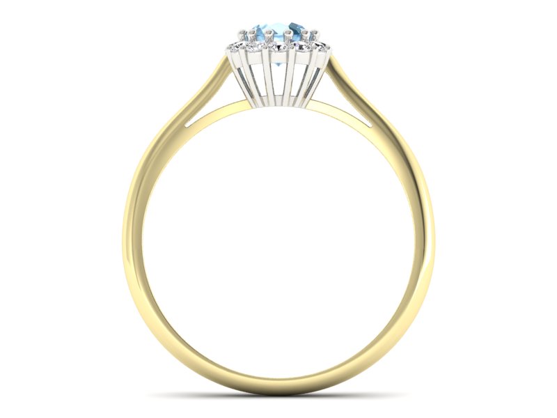 Pierścionek topaz i brylanty białe i żółte złoto - p16291zba — zdjęcie 2