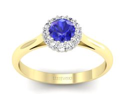 Pierścionek z szafirem i diamentami - p16291zbszc