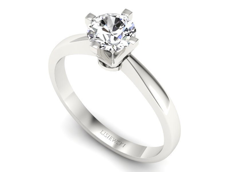 Złoty pierścionek z brylantem białe złoto - p16292b — zdjęcie 3