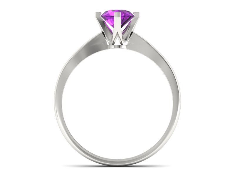 Złoty pierścionek z ametystem białe złoto - p16292bat — zdjęcie 2