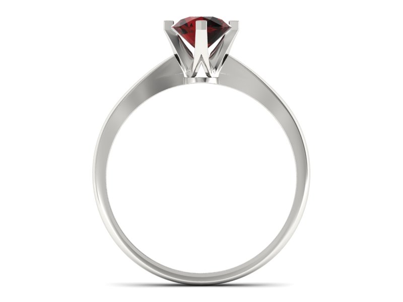 Złoty pierścionek z granatem białe złoto - p16292bgr — zdjęcie 2