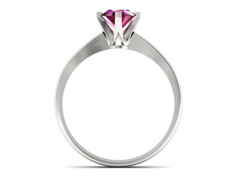 Złoty pierścionek z rubinem białe złoto - p16292br — zdjęcie 2