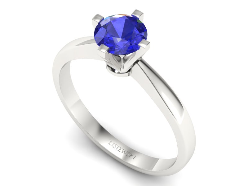 Złoty pierścionek z szafirem białe złoto - p16292bszc — zdjęcie 3