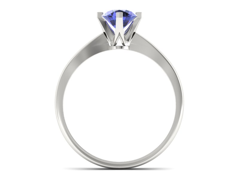 Złoty pierścionek z tanzanitem białe złoto - p16292bt — zdjęcie 2