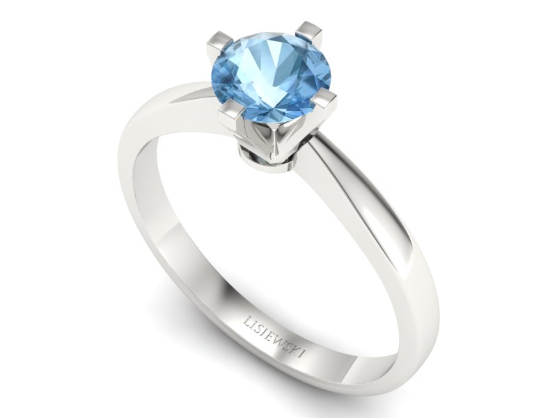 Złoty pierścionek z topazem białe złoto - p16292btp — zdjęcie 3