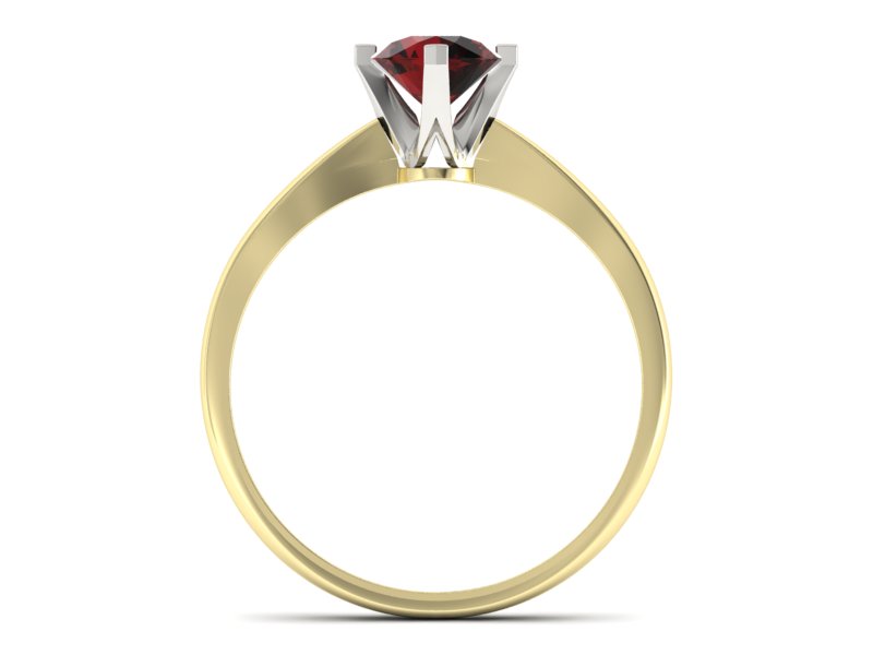 Pierścionek z granatem żółte białe złoto - p16292zbgr — zdjęcie 2