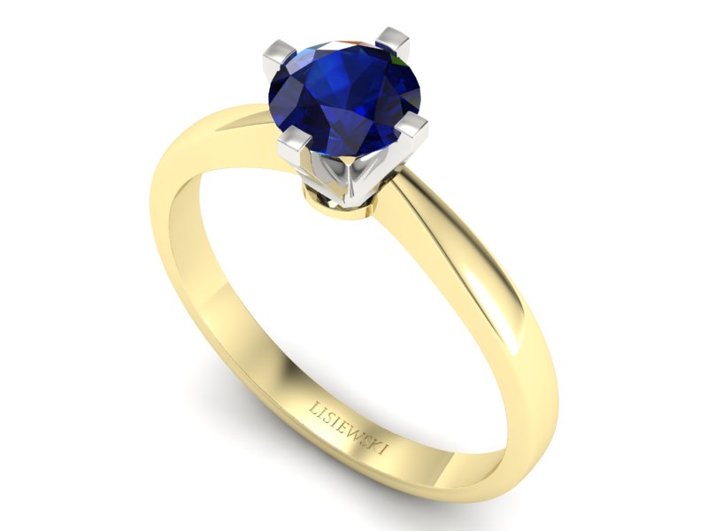 Pierścionek z szafirem żółte białe złoto - p16292zbsz — zdjęcie 3