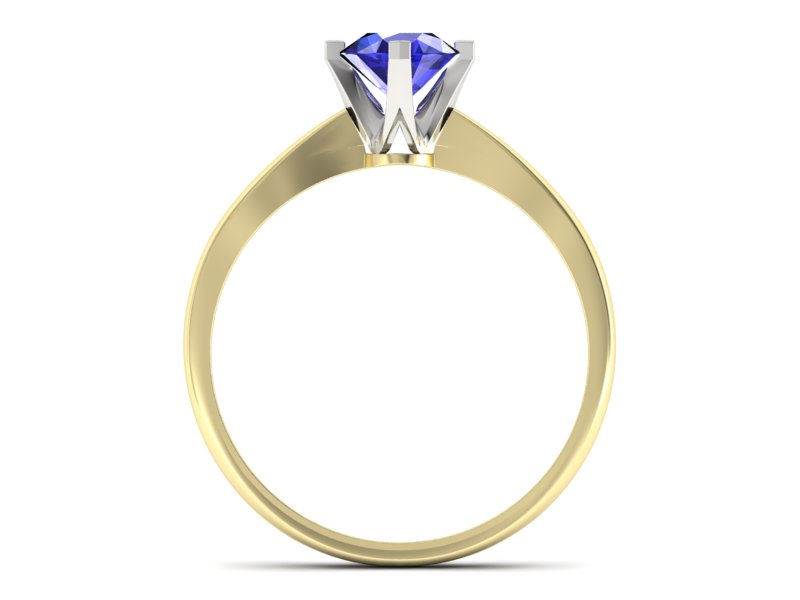 Pierścionek z szafirem żółte białe złoto - p16292zbszc — zdjęcie 2