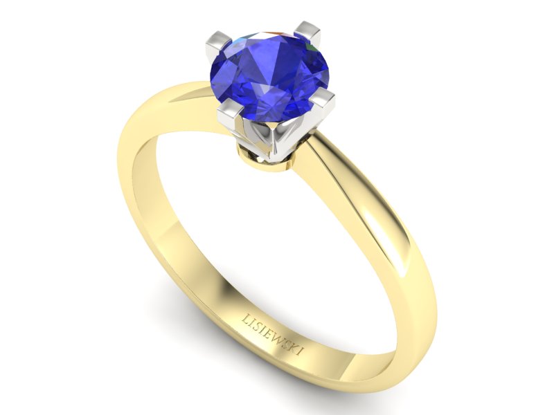 Pierścionek z szafirem żółte białe złoto - p16292zbszc — zdjęcie 3