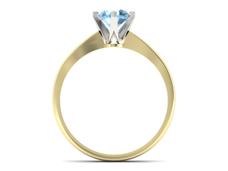 Pierścionek z topazem żółte białe złoto - p16292zbtp — zdjęcie 2