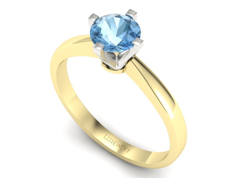 Pierścionek z topazem żółte białe złoto - p16292zbtp — zdjęcie 3