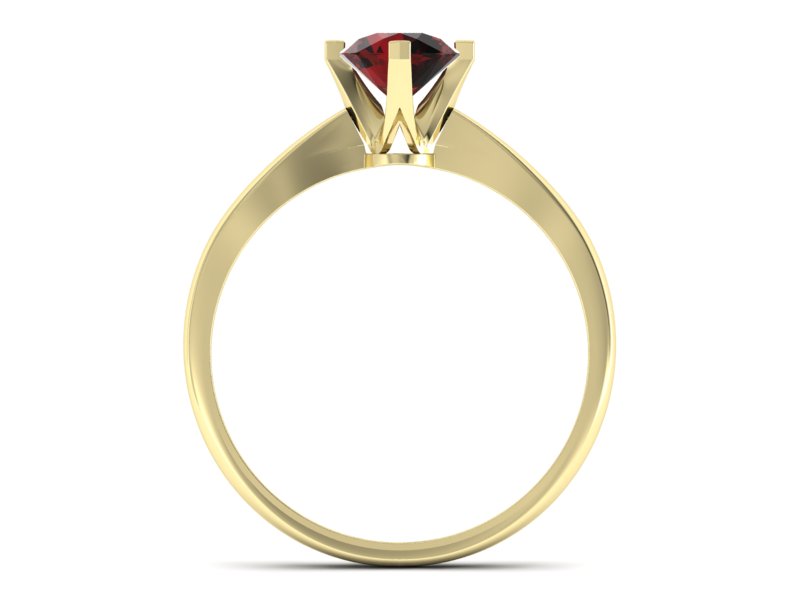 Złoty pierścionek z granatem żółte złoto - p16292zgr — zdjęcie 2