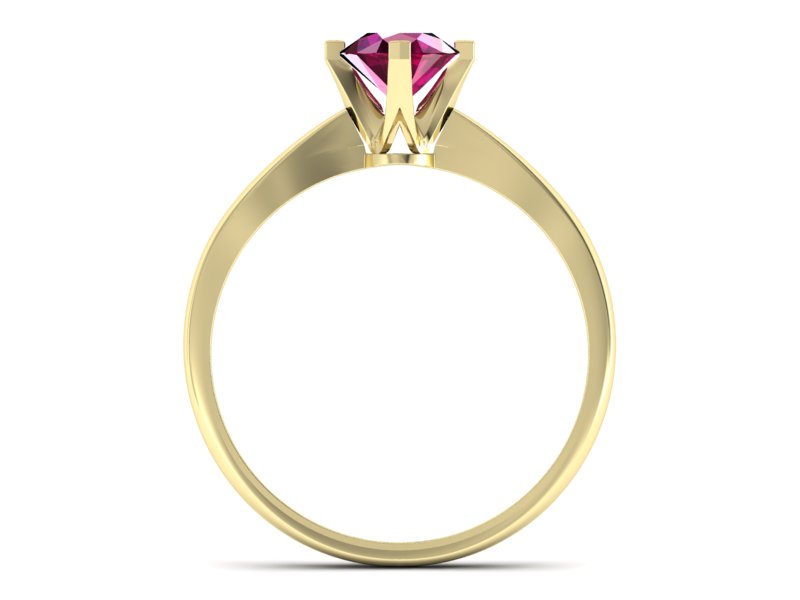 Złoty pierścionek z rubinem żółte złoto - p16292zr — zdjęcie 2