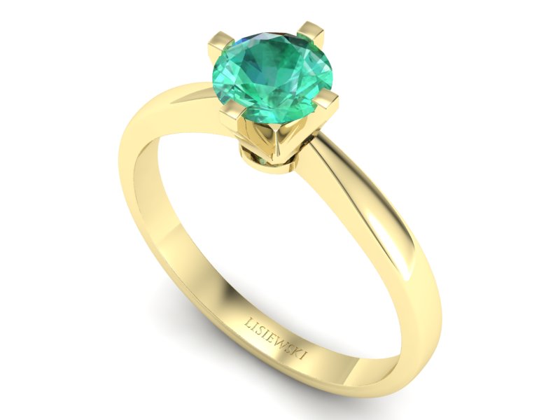 Złoty pierścionek ze szmaragdem żółte złoto - p16292zsm — zdjęcie 3