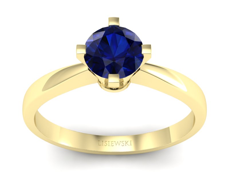 Złoty pierścionek z szafirem żółte złoto - p16292zsz