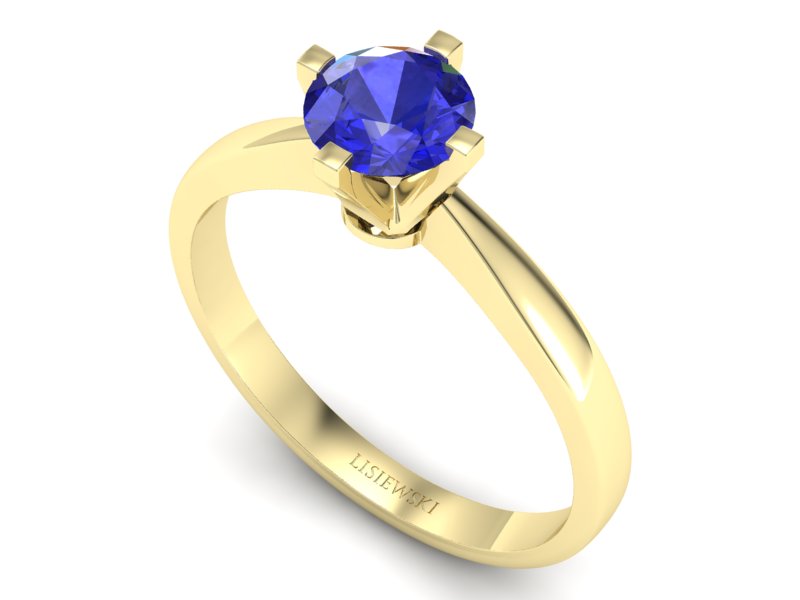 Złoty pierścionek z szafirem żółte złoto szafir - p16292zszc — zdjęcie 3