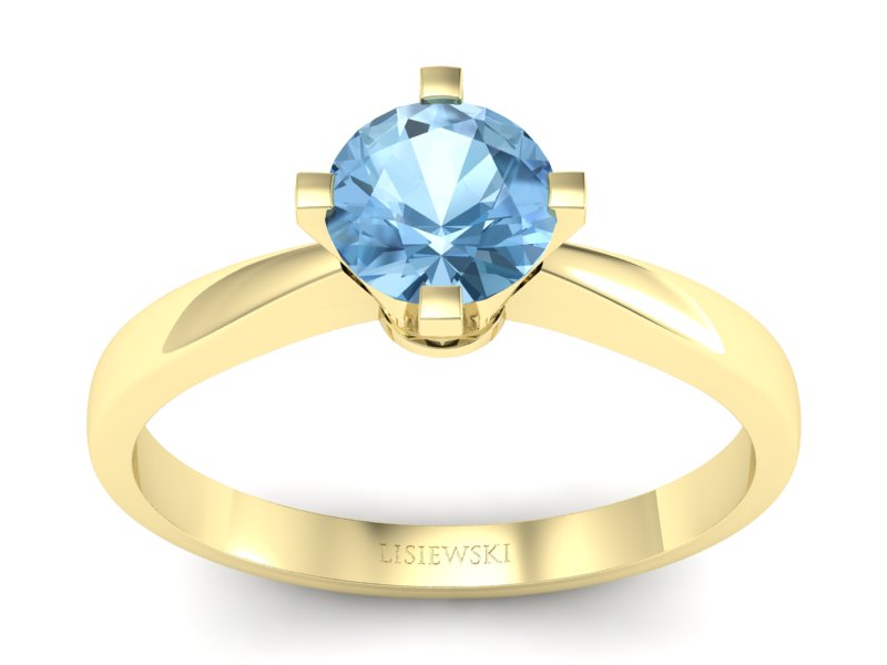 Złoty pierścionek z topazem żółte złoto - p16292ztp