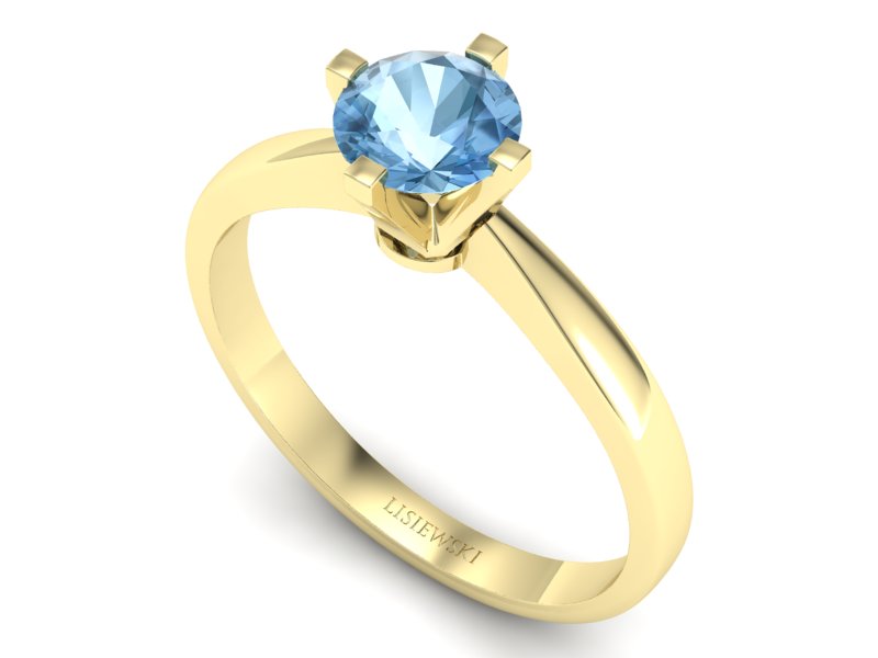 Złoty pierścionek z topazem żółte złoto - p16292ztp — zdjęcie 3