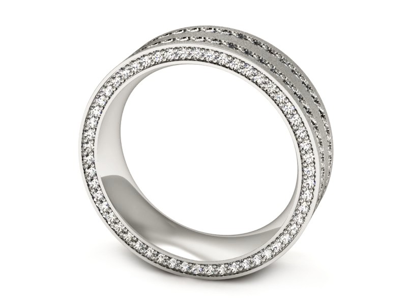 Obrączka z brylantami białe złoto soczewkowa - p16293bms — zdjęcie 3