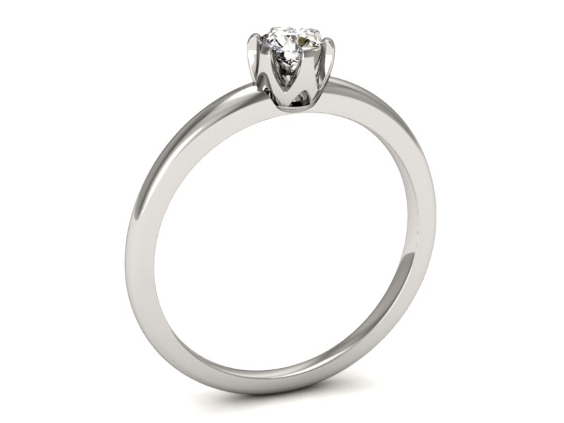 Złoty pierścionek z brylantem białe złoto - p16295b — zdjęcie 3