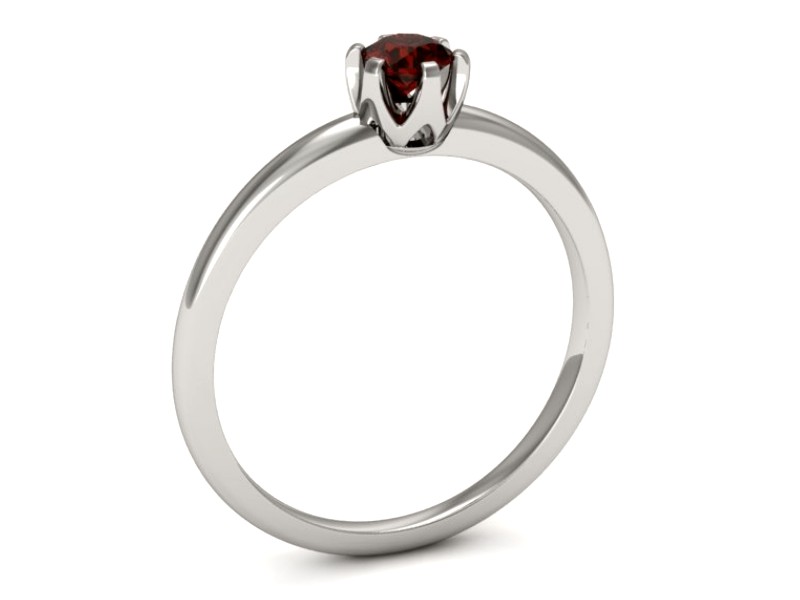 Złoty pierścionek z granatem białe złoto - p16295bgr — zdjęcie 3