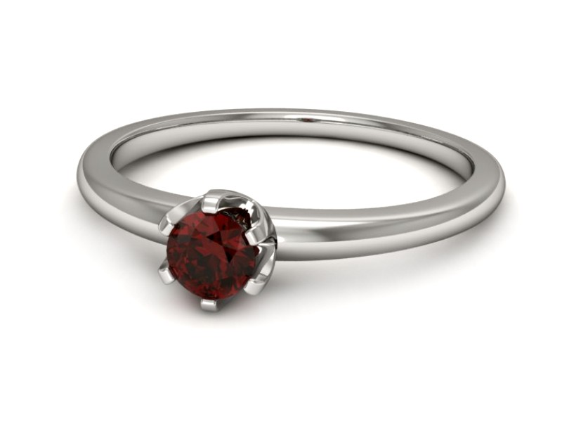 Złoty pierścionek z granatem białe złoto - p16295bgr — zdjęcie 2