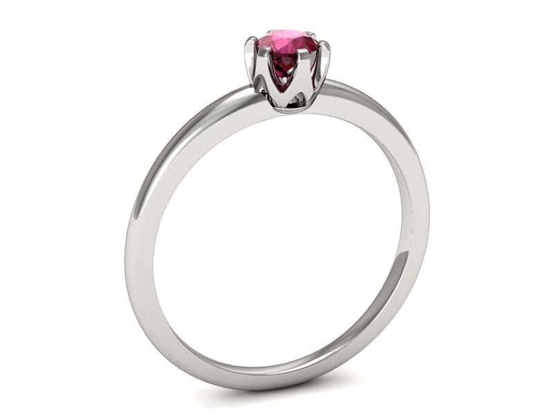 Złoty pierścionek z rubinem białe złoto - p16295br — zdjęcie 3