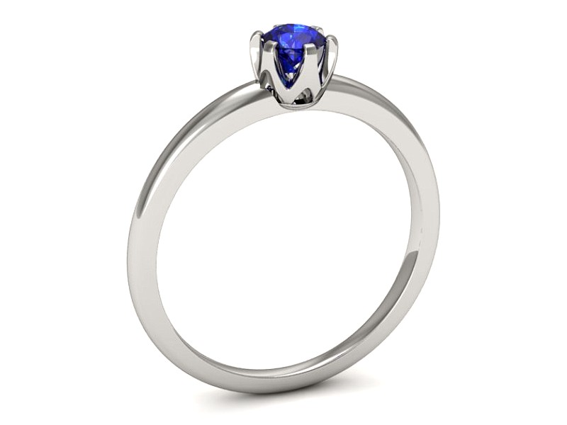 Złoty pierścionek z szafirem białe złoto - p16295bszc — zdjęcie 3