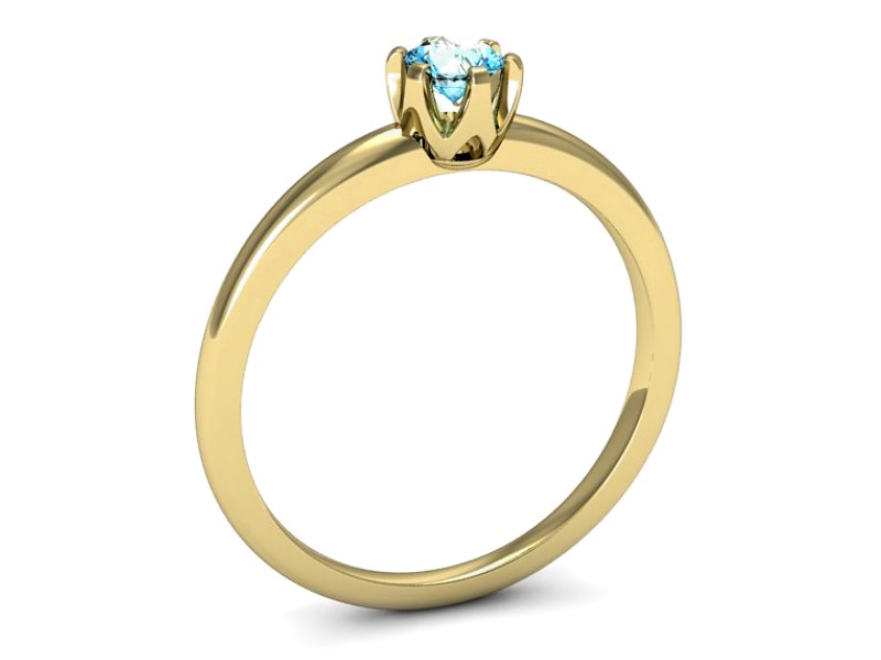 Złoty pierścionek z topazem żółte złoto - p16295za — zdjęcie 3