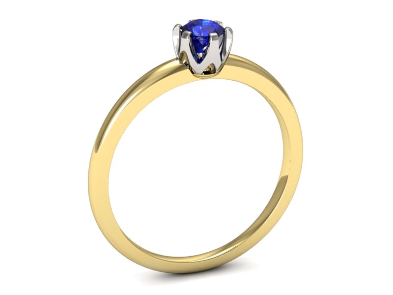 Pierścionek z szafirem żółte białe złoto - p16295zbszc — zdjęcie 3