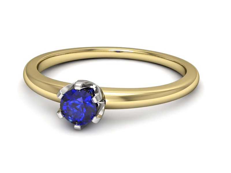 Pierścionek z szafirem żółte białe złoto - p16295zbszc — zdjęcie 2