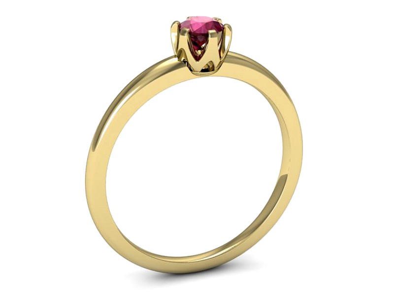 Złoty pierścionek z rubinem żółte złoto - p16295zr — zdjęcie 3