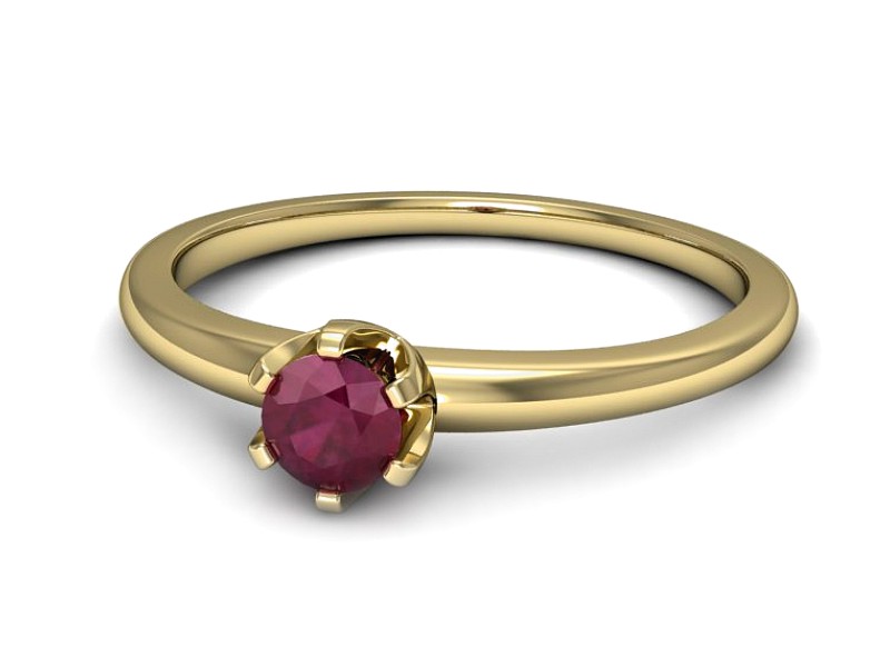 Złoty pierścionek z rubinem żółte złoto - p16295zr — zdjęcie 2