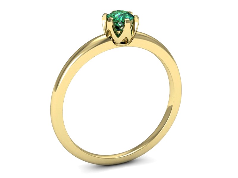Złoty pierścionek ze szmaragdem żółte złoto - p16295zsm — zdjęcie 3