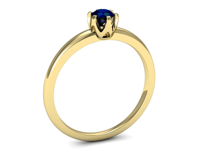 Złoty pierścionek z szafirem żółte złoto - p16295zsz — zdjęcie 3