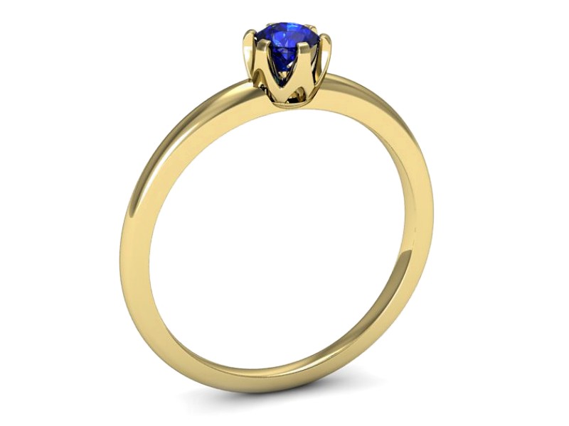 Złoty pierścionek z szafirem żółte złoto szafir - p16295zszc — zdjęcie 3