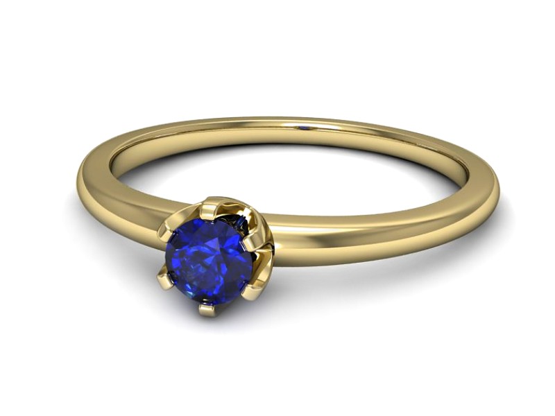 Złoty pierścionek z szafirem żółte złoto szafir - p16295zszc — zdjęcie 2