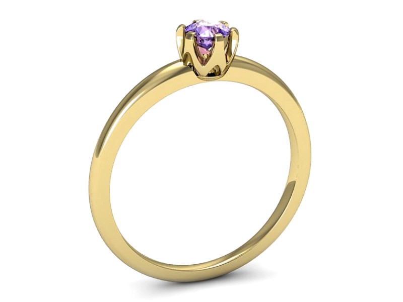 Złoty pierścionek z tanzanitem żółte złoto - p16295zt — zdjęcie 3