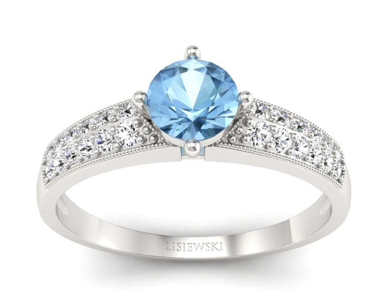 Złoty pierścionek z topazem i brylantem - p16297ba