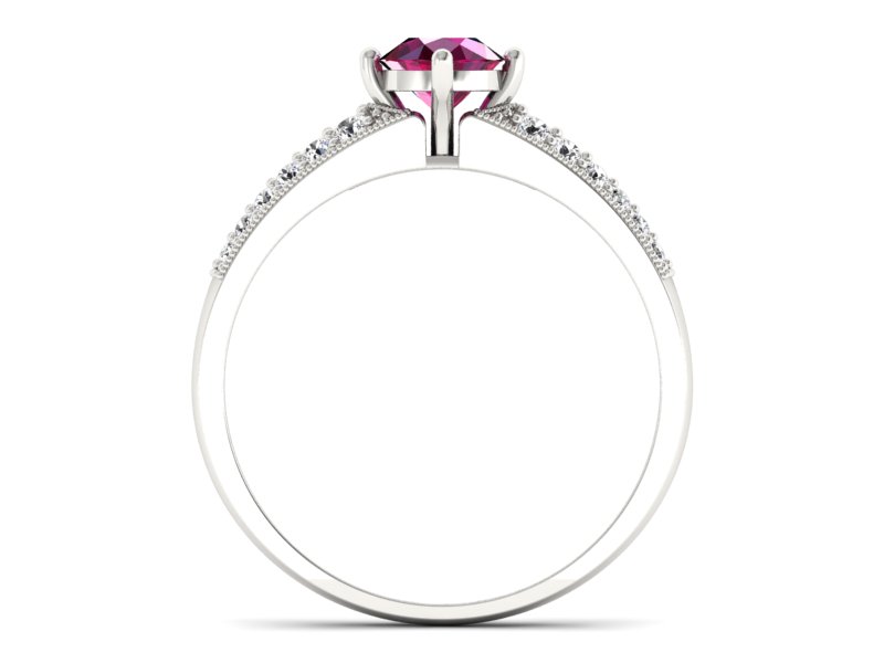 Pierścionek z rubinem i brylantami białe złoto - p16297br — zdjęcie 2