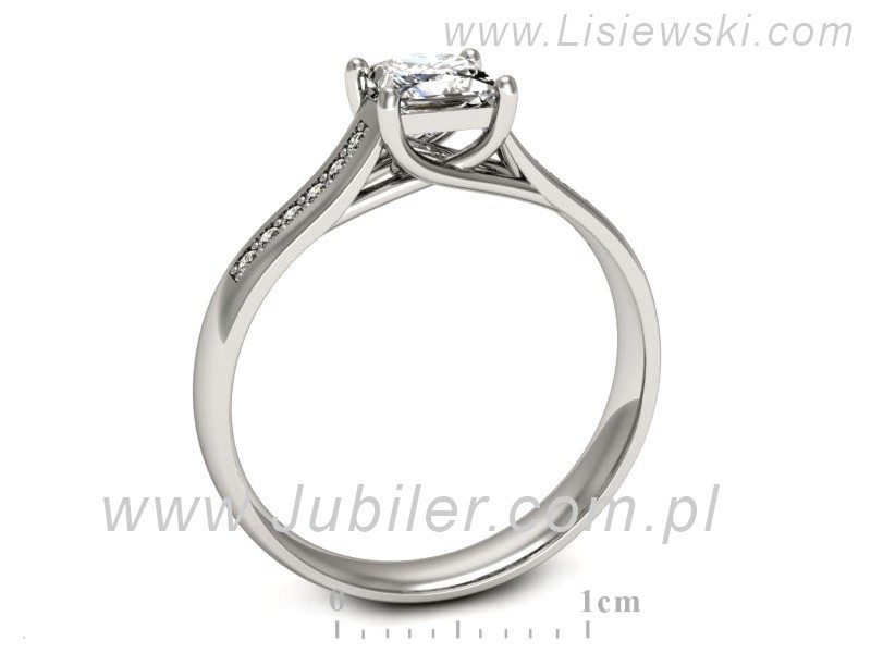 Złoty pierścionek z diamentami białe złoto - p16298b — zdjęcie 3