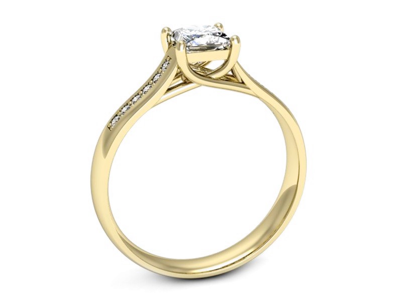 Złoty pierścionek z diamentami żółte złoto - p16298z — zdjęcie 3