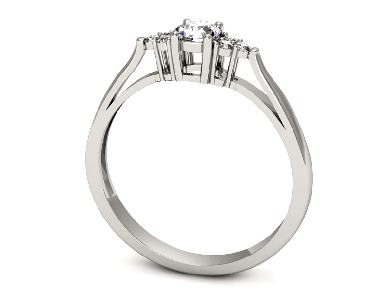 Złoty pierścionek z brylantami białe złoto - p16301b — zdjęcie 3