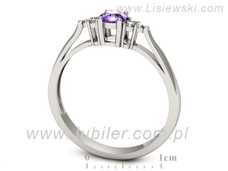 Pierścionek z tanzanitem białe złoto z brylantami - p16301bt — zdjęcie 3
