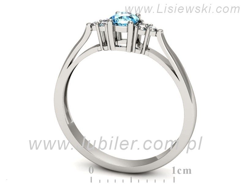 Pierścionek z topazem i brylantami białe złoto - p16301btp — zdjęcie 3